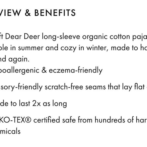 Hanna Andersson Dear Deer Pajama Set Sz 130cm - Picture 6 of 7